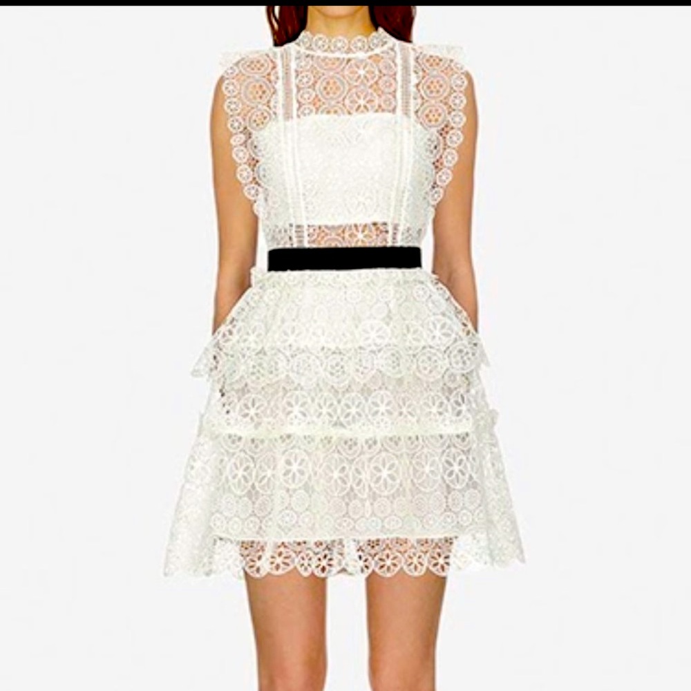 Self Portrait White Lace Dress